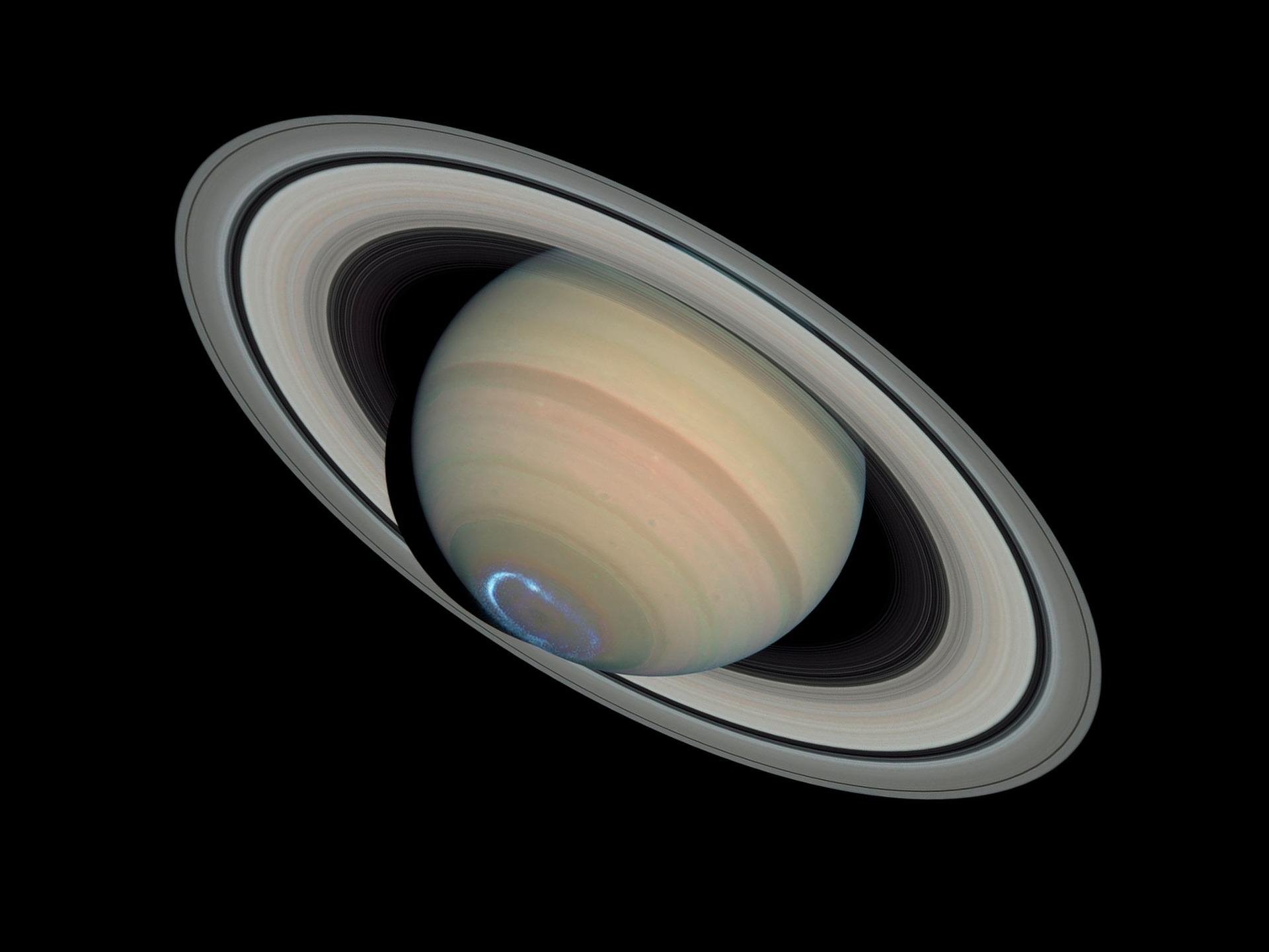 Der Planet Saturn mit Aurora