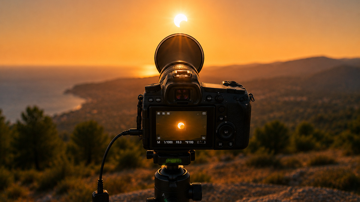 Sonnenfinsternis 2026 mit Kamera, Stativ und Sonnenfilter fotografieren